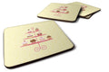 3 Tier Cupcakes on Yellow Foam Coasters Set of 4 Cup Coasters for Indoor Outdoor, Tabletop Protection, Anti Slip, Mouse pad Material