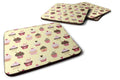 Cupcakes on Yellow Foam Coasters Set of 4 Cup Coasters for Indoor Outdoor, Tabletop Protection, Anti Slip, Mouse pad Material