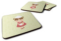 Brunette Baker on Green Foam Coasters Set of 4 Cup Coasters for Indoor Outdoor, Tabletop Protection, Anti Slip, Mouse pad Material