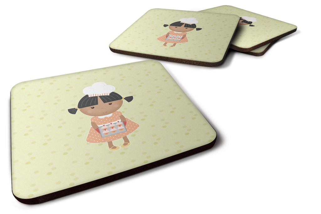 African American Baker on Green Foam Coasters Set of 4 Cup Coasters for Indoor Outdoor, Tabletop Protection, Anti Slip, Mouse pad Material