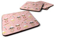 Bakers Delight on Pink Foam Coasters Set of 4 Cup Coasters for Indoor Outdoor, Tabletop Protection, Anti Slip, Mouse pad Material