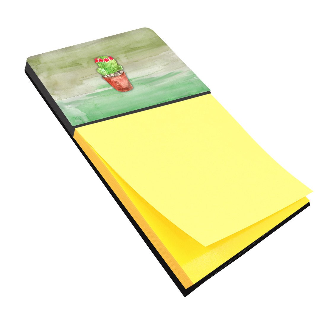 Cactus Green Watercolor Watercolor Sticky Note Holder Refillable Dispenser Desk Accessory 3x3 Pad Gift