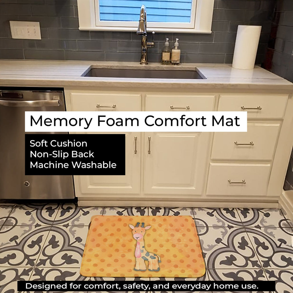 Polkadot Griaffe Watercolor Memory Foam Kitchen Mat Machine Washable Anti-Fatigue Cushion Comfort Bath or Kitchen Rug