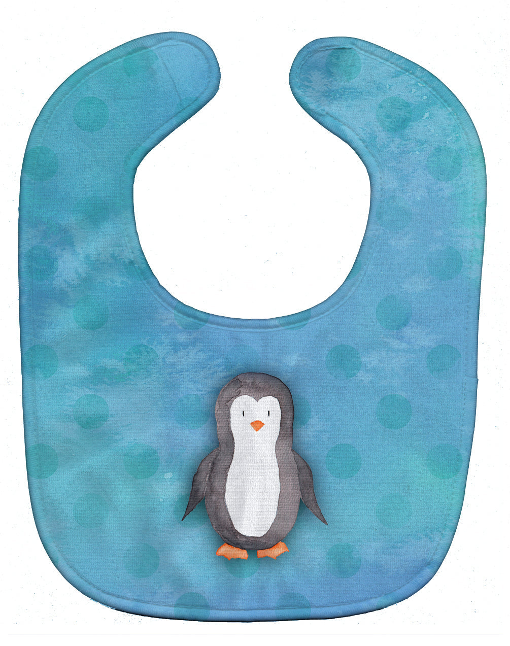 Polkadot Penguin Watercolor Baby Bib Easy-Clean Baby Bib Baby Feeding Accessory Baby Mealtime Essential, 10 x 13, Multicolor