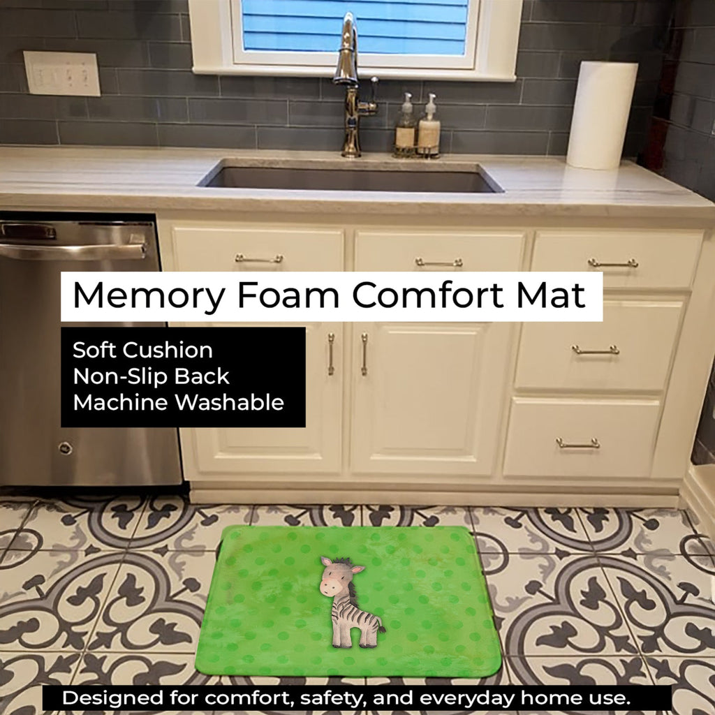 Polkadot Zebra Watercolor Memory Foam Kitchen Mat Machine Washable Anti-Fatigue Cushion Comfort Bath or Kitchen Rug