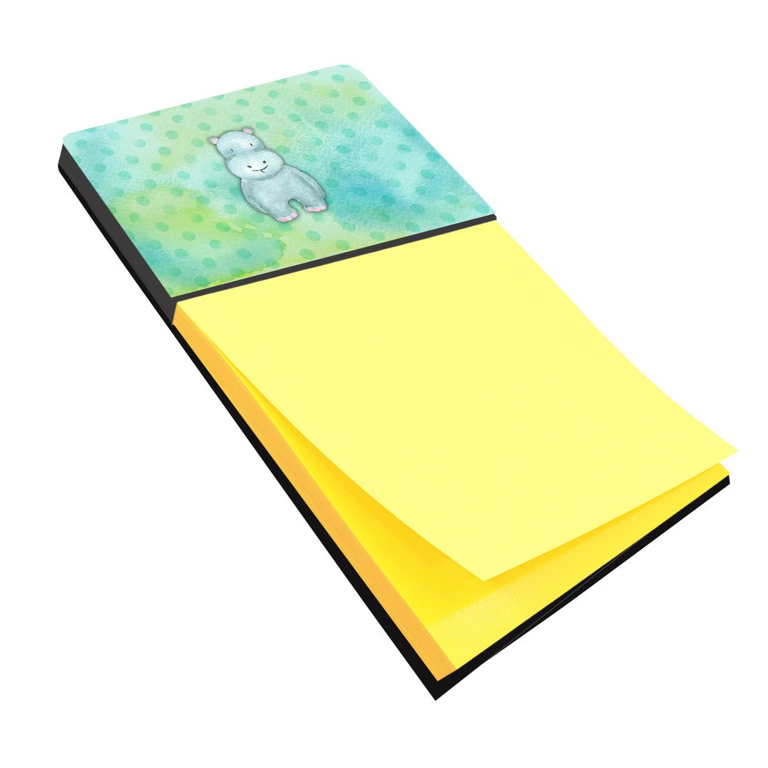 Polkadot Hippopotamus Watercolor Watercolor Sticky Note Holder Refillable Dispenser Desk Accessory 3x3 Pad Gift