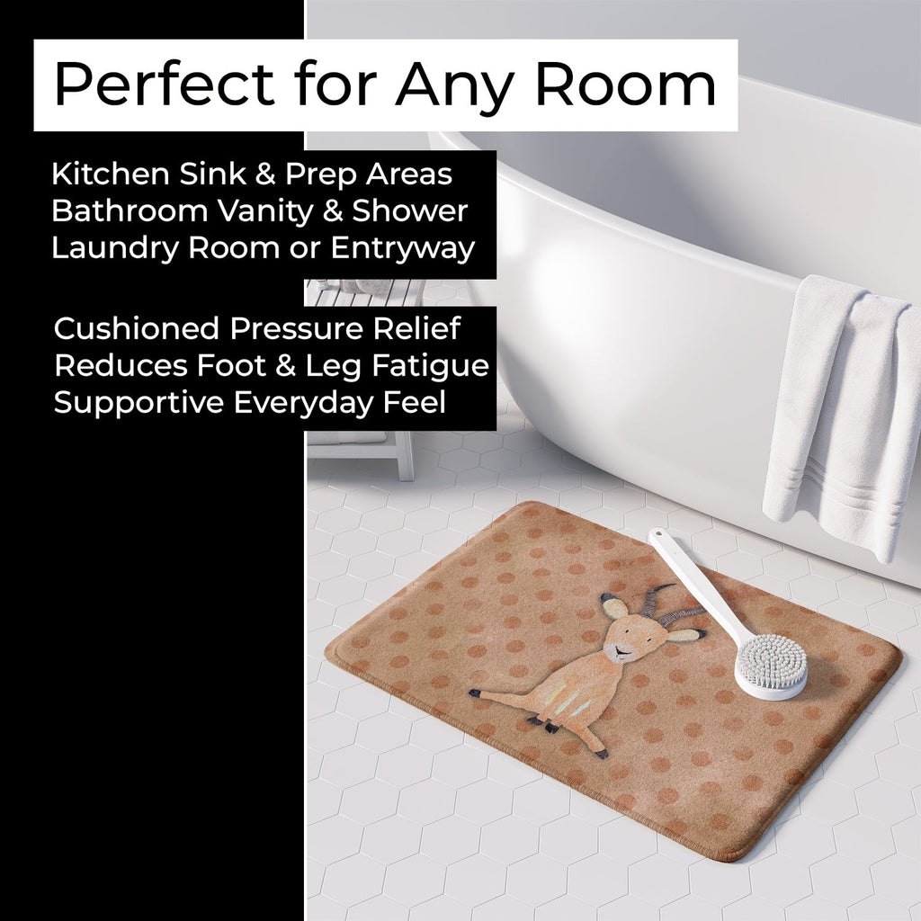 Polkadot Antelope Watercolor Memory Foam Kitchen Mat Machine Washable Anti-Fatigue Cushion Comfort Bath or Kitchen Rug