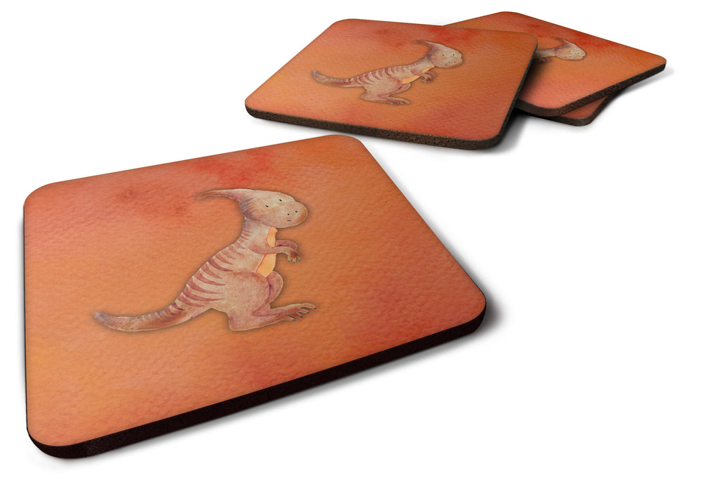 Parasaurolophus Watercolor Foam Coasters Set of 4 Cup Coasters for Indoor Outdoor, Tabletop Protection, Anti Slip, Mouse pad Material