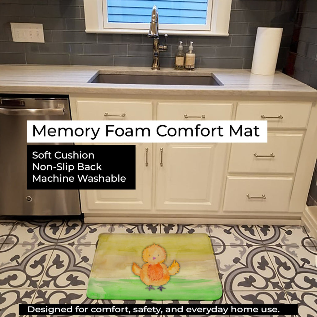 Chicken Watercolor Memory Foam Kitchen Mat Machine Washable Anti-Fatigue Cushion Comfort Bath or Kitchen Rug