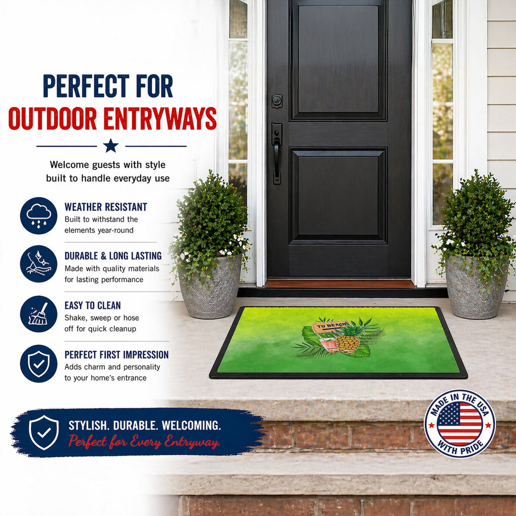 To the Beach Summer Doormat Indoor Outdoor 24H X 36W Front Door Mat Rugs for Entryway, Non Slip Washable Low Pile,