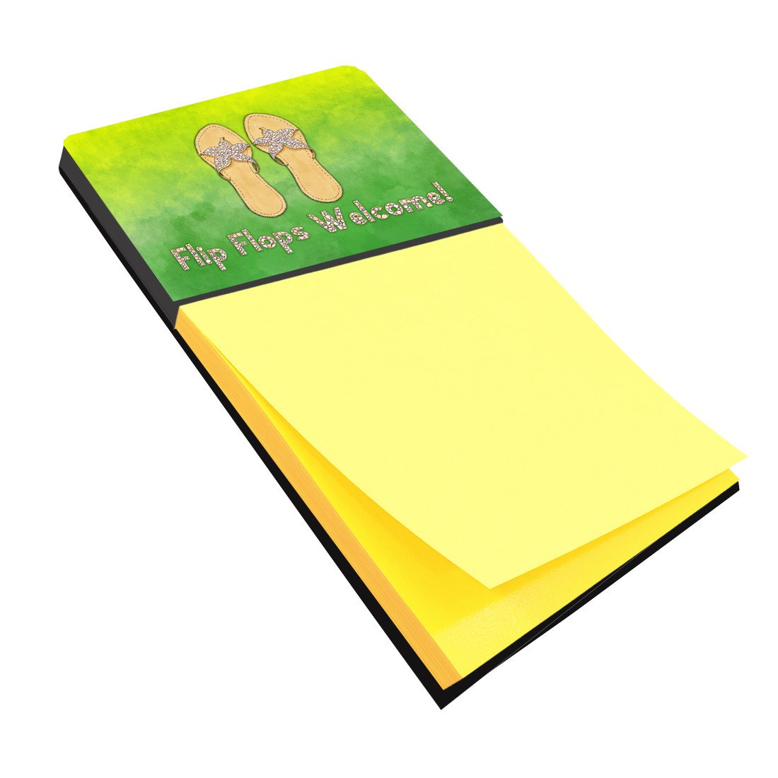 Flip Flops Welcome Watercolor Sticky Note Holder Refillable Dispenser Desk Accessory 3x3 Pad Gift