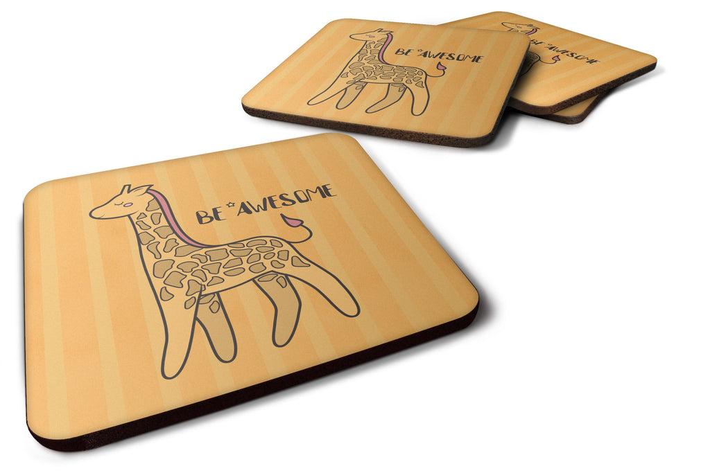 Nursery Be Awesome Griaffe Foam Coasters Set of 4 Cup Coasters for Indoor Outdoor, Tabletop Protection, Anti Slip, Mouse pad Material