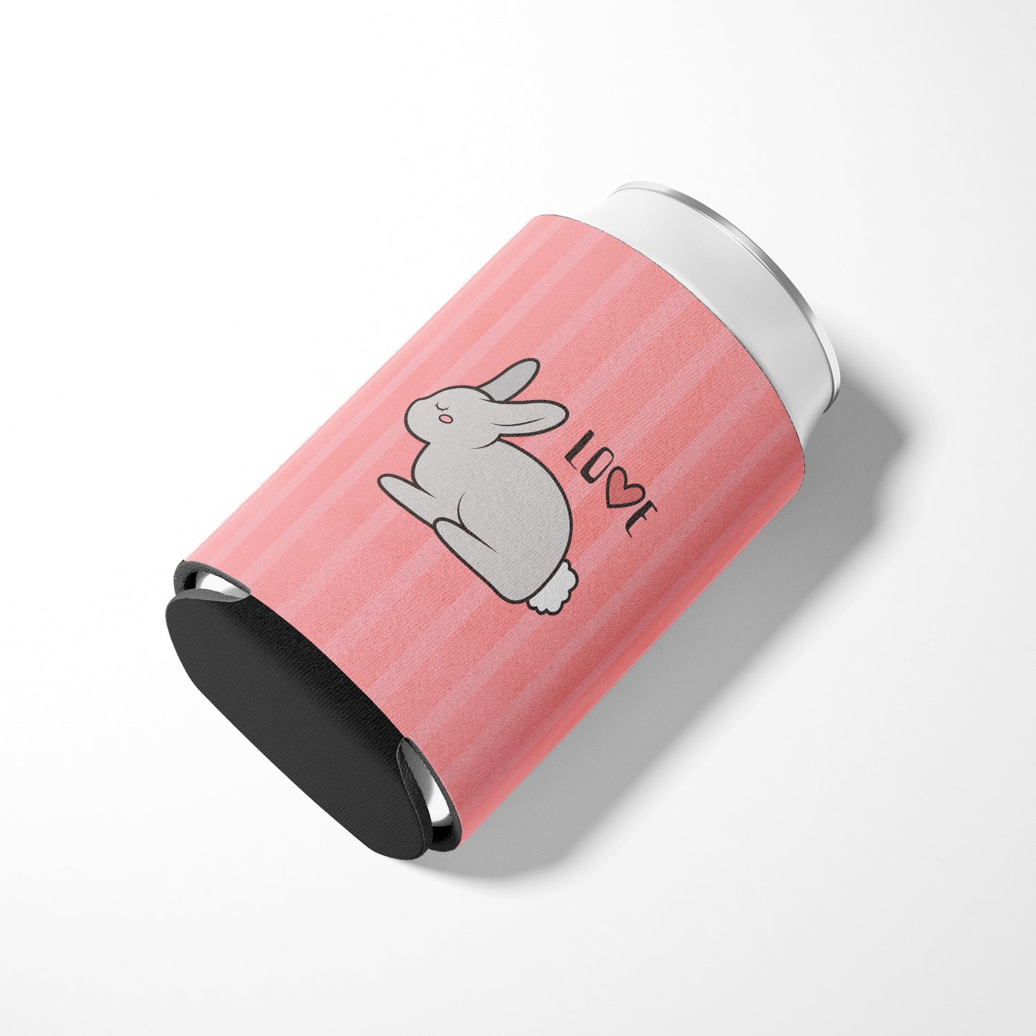 Nursery Love Bunny Rabbit Can or Bottle Hugger Cooler Sleeve for Standard 12 oz Cans, Insulated Foam Beer & Soda Can Hugger Reusable