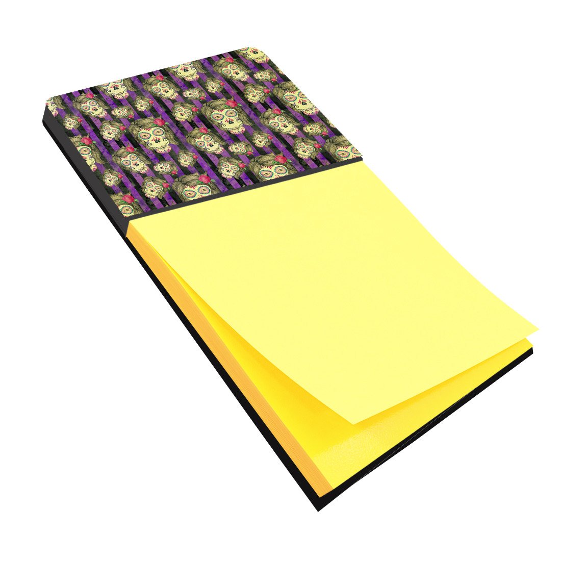 Watecolor Day of the Dead Halloween Watercolor Sticky Note Holder Refillable Dispenser Desk Accessory 3x3 Pad Gift