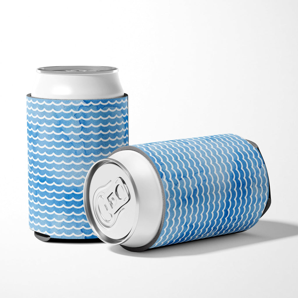 Beach Watercolor Waves Can or Bottle Hugger Cooler Sleeve for Standard 12 oz Cans, Insulated Foam Beer & Soda Can Hugger Reusable