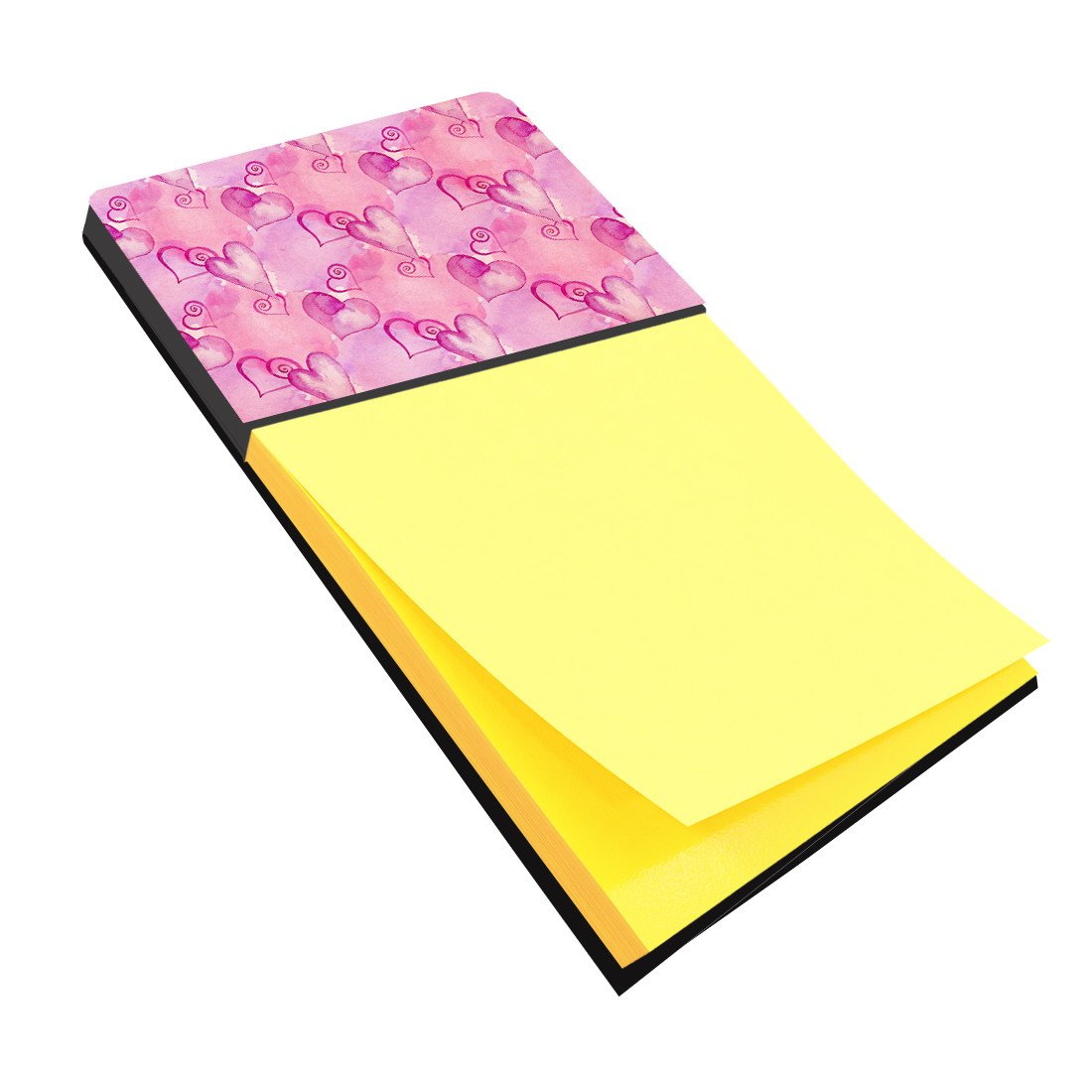 Watercolor Hot Pink Hearts Watercolor Sticky Note Holder Refillable Dispenser Desk Accessory 3x3 Pad Gift