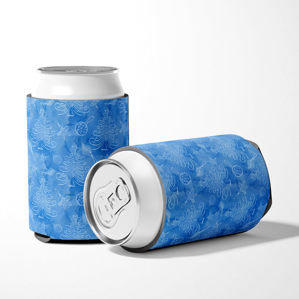 Watercolor Christmas Trees and Ornaments Can or Bottle Hugger Cooler Sleeve for Standard 12 oz Cans, Insulated Foam Beer & Soda Can Hugger Reusable