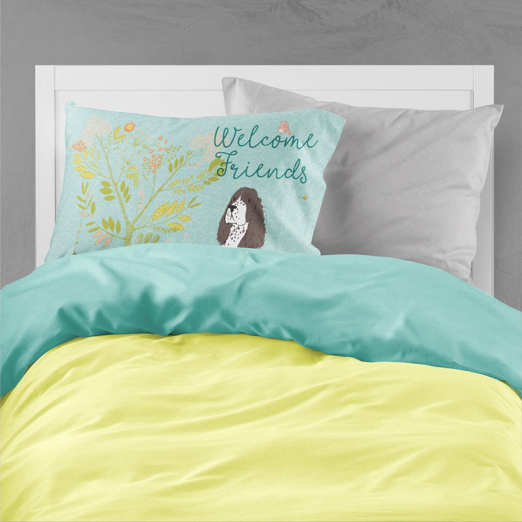 Welcome Friends Brown Springer Spaniel Standard Pillowcase Lightweight Super Soft Easy Care Decorative Artwork Pillowcase, Standard