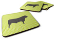 Black Angus Cow Green Foam Coasters Set of 4 Cup Coasters for Indoor Outdoor, Tabletop Protection, Anti Slip, Mouse pad Material