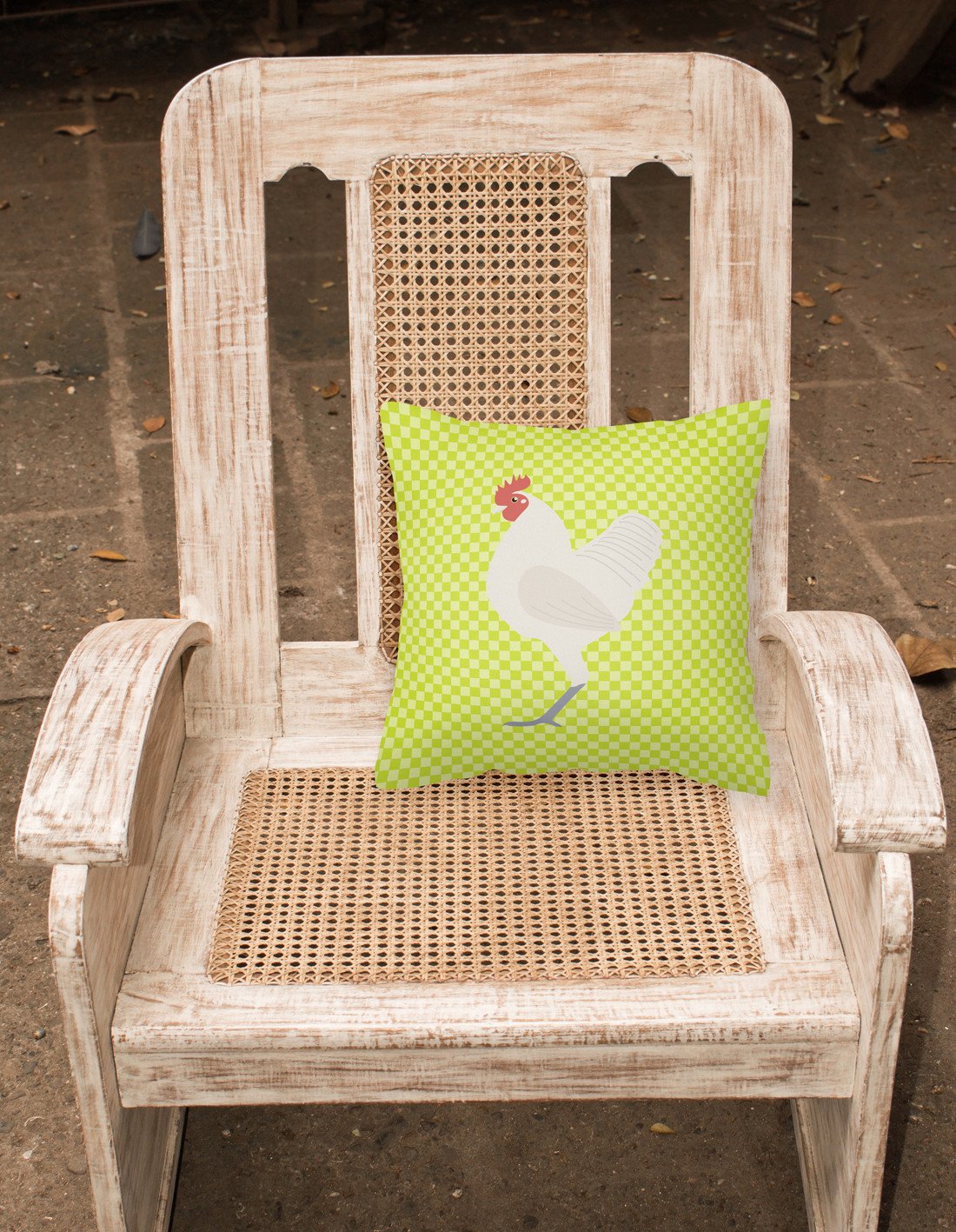 German Langshan Chicken Green Decorative Throw Pillow 18x18 Indoor Outdoor Accent Cushion, Fabric Cover with Insert for Sofa, Bed, Porch & Living Room