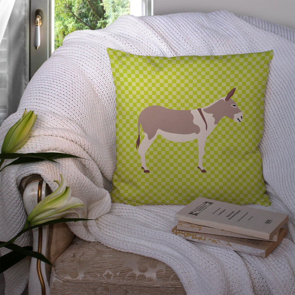 Australian Teamster Donkey Green Decorative Throw Pillow 14x14 Indoor Outdoor Accent Cushion, Fabric Cover with Insert for Sofa, Bed, Porch & Living Room