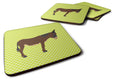 Zamorano-Leones Donkey Green Foam Coasters Set of 4 Cup Coasters for Indoor Outdoor, Tabletop Protection, Anti Slip, Mouse pad Material