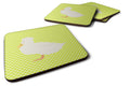Crested Duck Green Foam Coasters Set of 4 Cup Coasters for Indoor Outdoor, Tabletop Protection, Anti Slip, Mouse pad Material
