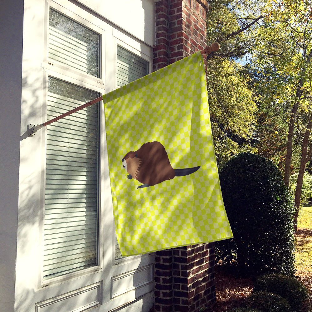 Eurasian Beaver Green House Flag 28x40 Porch Sleeve Pole Decorative Outside Yard Banner Artwork Wall Hanging, Polyester