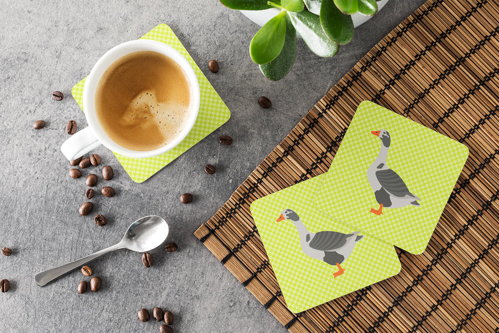 West of England Goose Green Foam Coasters Set of 4 Cup Coasters for Indoor Outdoor, Tabletop Protection, Anti Slip, Mouse pad Material