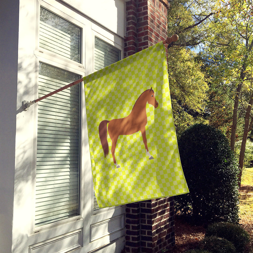 Arabian Horse Green House Flag 28x40 Porch Sleeve Pole Decorative Outside Yard Banner Artwork Wall Hanging, Polyester