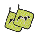 Cyldesdale Horse Green Pot Holder Set of 2 Heat Resistant Quilted Hot Pads 7.5 x 7.5 Inch, Insulated Kitchen Trivets for Cooking & Baking