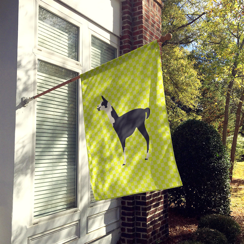 Llama Q' Ara Green House Flag 28x40 Porch Sleeve Pole Decorative Outside Yard Banner Artwork Wall Hanging, Polyester