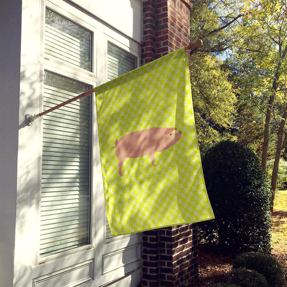 American Landrace Pig Green House Flag 28x40 Porch Sleeve Pole Decorative Outside Yard Banner Artwork Wall Hanging, Polyester
