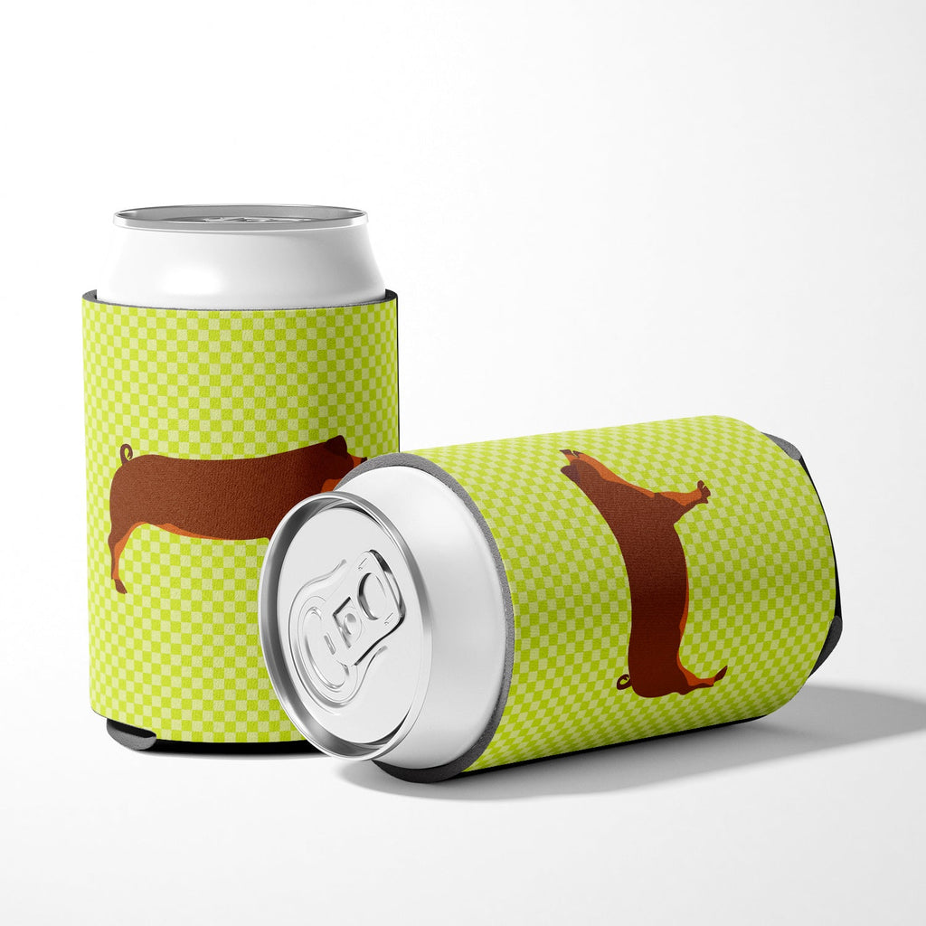 Duroc Pig Green Can or Bottle Hugger Cooler Sleeve for Standard 12 oz Cans, Insulated Foam Beer & Soda Can Hugger Reusable