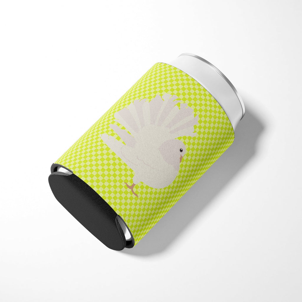 Silver Fantail Pigeon Green Can or Bottle Hugger Cooler Sleeve for Standard 12 oz Cans, Insulated Foam Beer & Soda Can Hugger Reusable
