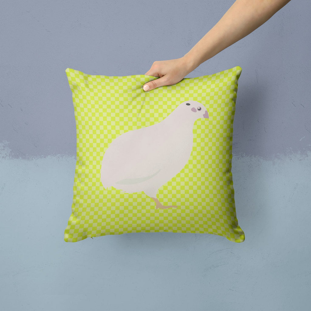 Texas Quail Green Decorative Throw Pillow 14x14 Indoor Outdoor Accent Cushion, Fabric Cover with Insert for Sofa, Bed, Porch & Living Room