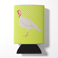 Beltsville Small White Turkey Hen Green Can or Bottle Hugger Cooler Sleeve for Standard 12 oz Cans, Insulated Foam Beer & Soda Can Hugger Reusable
