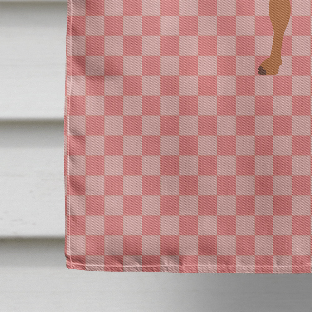 Bactrian Camel Pink Check House Flag 28x40 Porch Sleeve Pole Decorative Outside Yard Banner Artwork Wall Hanging, Polyester