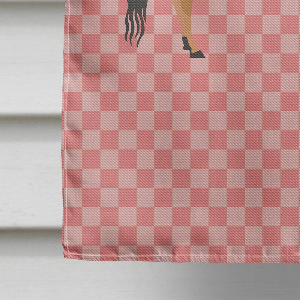 Jersey Cow Pink Check House Flag 28x40 Porch Sleeve Pole Decorative Outside Yard Banner Artwork Wall Hanging, Polyester