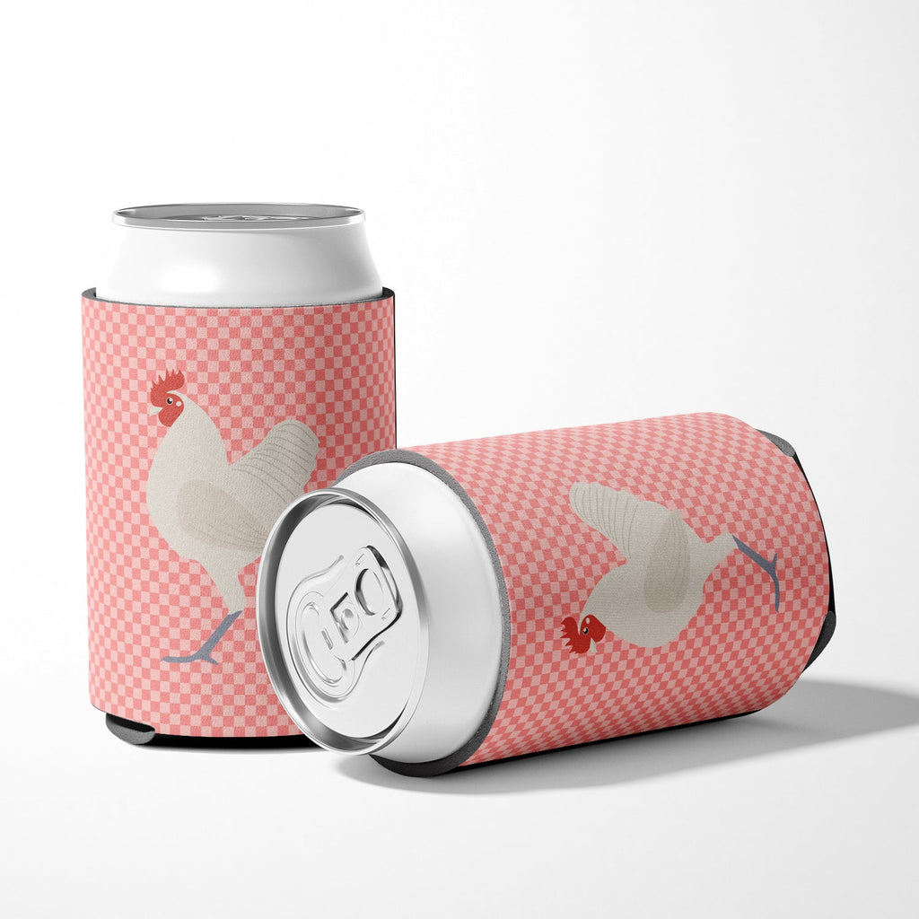 German Langshan Chicken Pink Check Can or Bottle Hugger Cooler Sleeve for Standard 12 oz Cans, Insulated Foam Beer & Soda Can Hugger Reusable