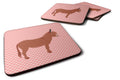 Irish Donkey Pink Check Foam Coasters Set of 4 Cup Coasters for Indoor Outdoor, Tabletop Protection, Anti Slip, Mouse pad Material