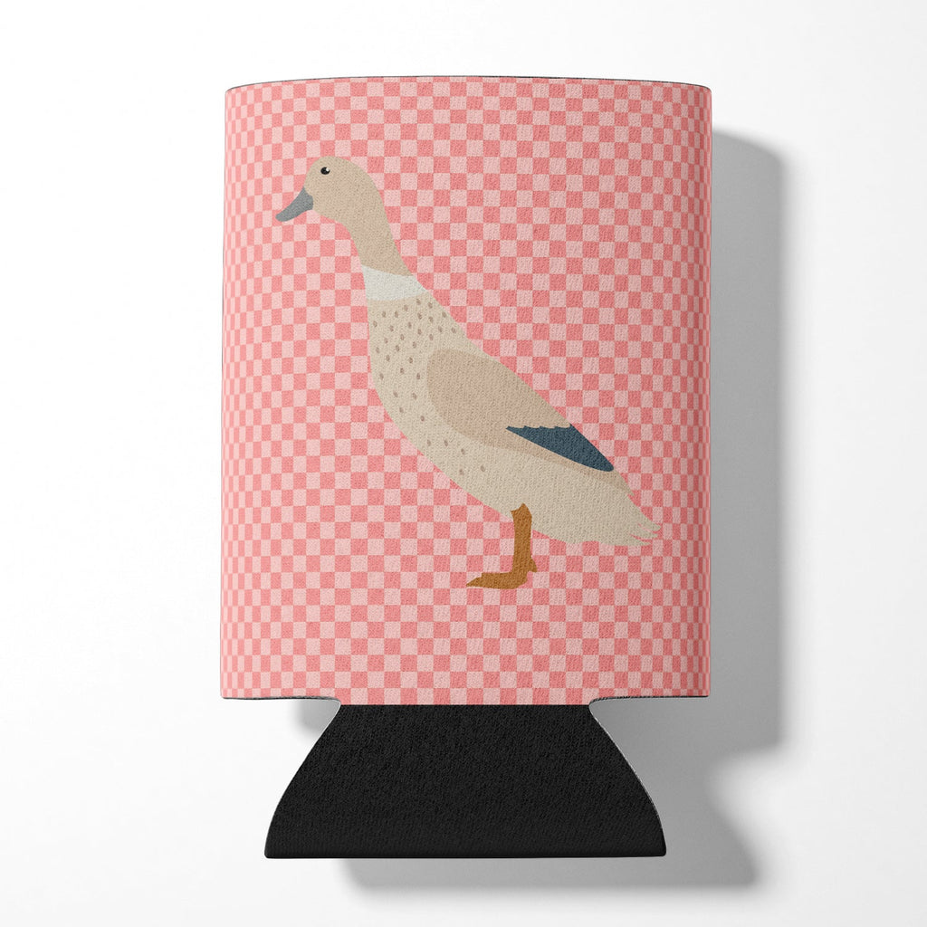 West Harlequin Duck Pink Check Can or Bottle Hugger Cooler Sleeve for Standard 12 oz Cans, Insulated Foam Beer & Soda Can Hugger Reusable