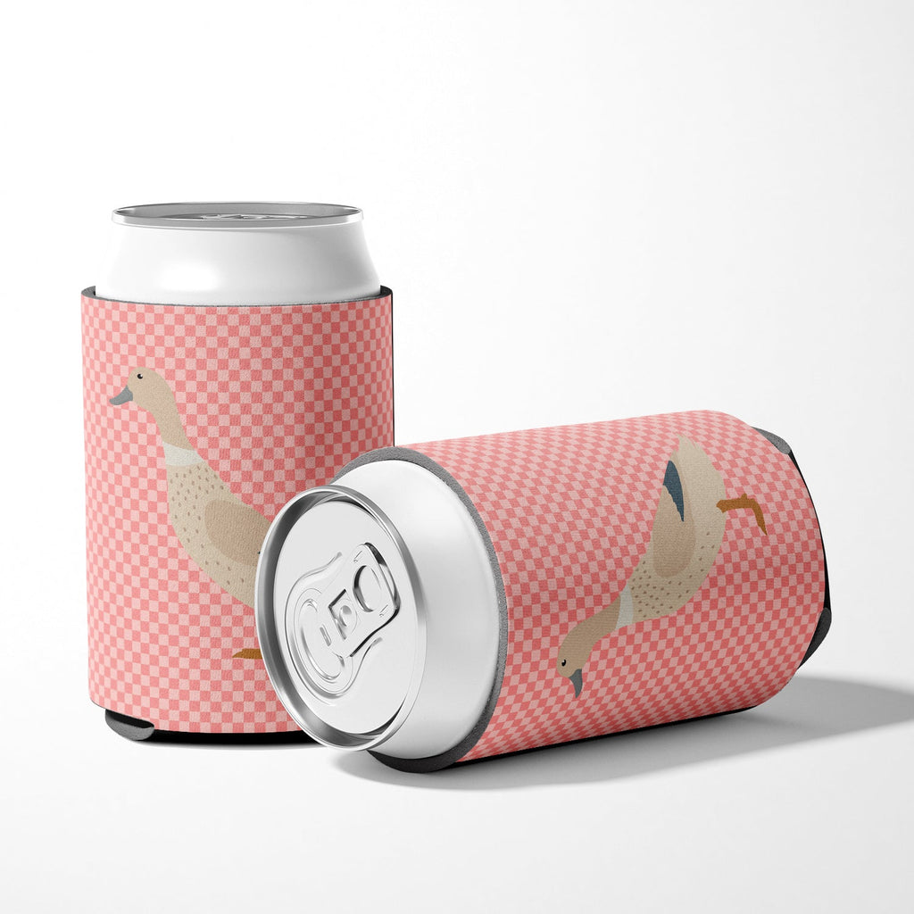 West Harlequin Duck Pink Check Can or Bottle Hugger Cooler Sleeve for Standard 12 oz Cans, Insulated Foam Beer & Soda Can Hugger Reusable