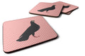 Budapest Highflyer Pigeon Pink Check Foam Coasters Set of 4 Cup Coasters for Indoor Outdoor, Tabletop Protection, Anti Slip, Mouse pad Material