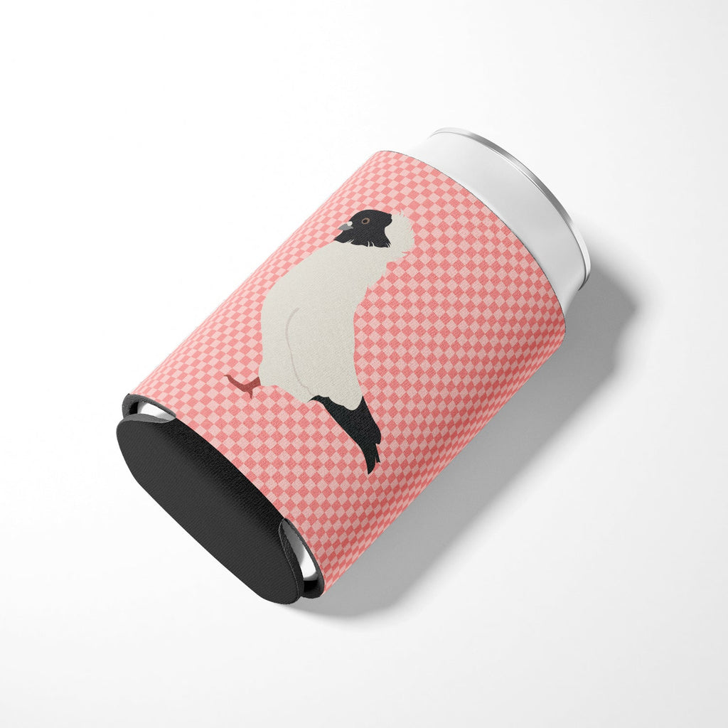 Nun Pigeon Pink Check Can or Bottle Hugger Cooler Sleeve for Standard 12 oz Cans, Insulated Foam Beer & Soda Can Hugger Reusable