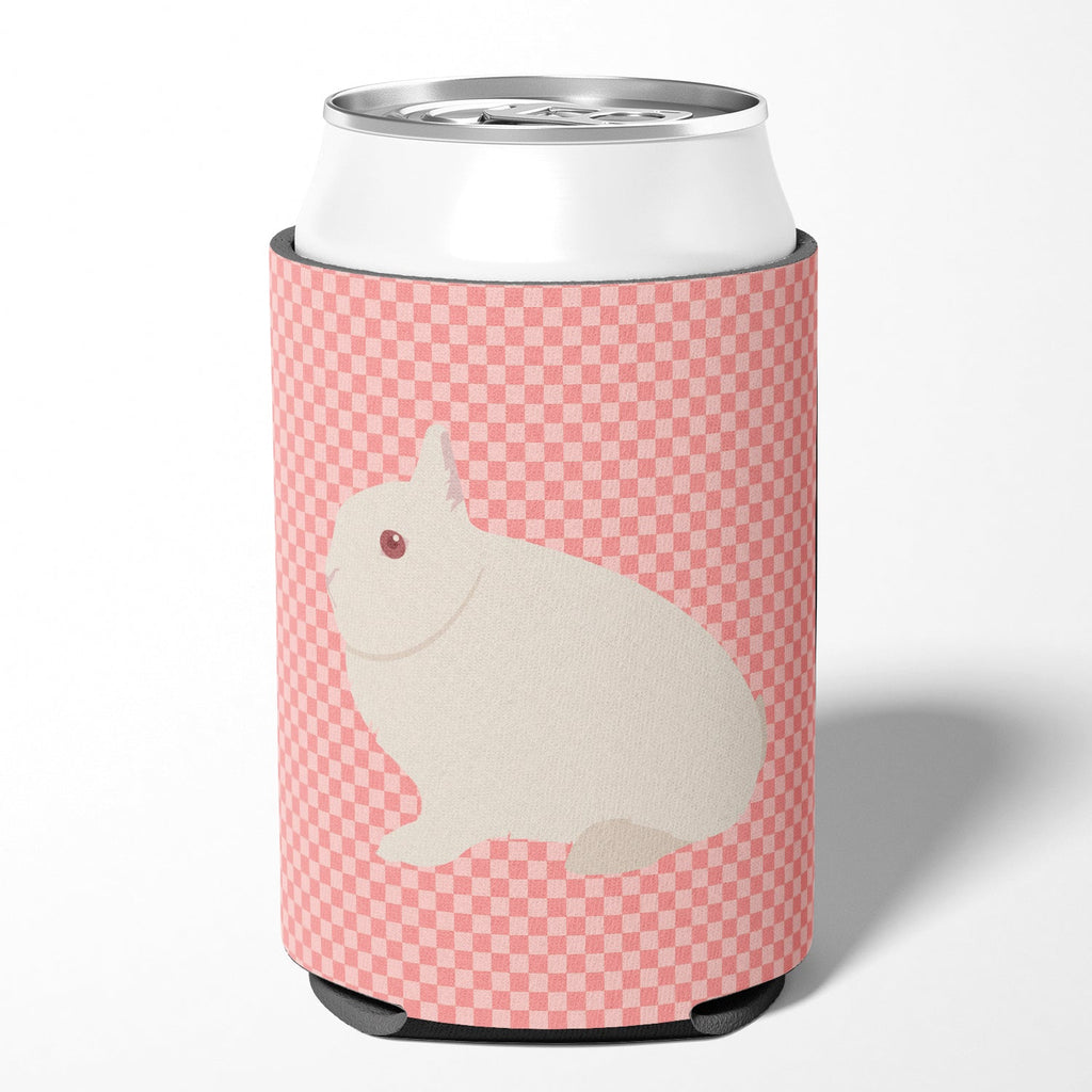 Hermelin Rabbit Pink Check Can or Bottle Hugger Cooler Sleeve for Standard 12 oz Cans, Insulated Foam Beer & Soda Can Hugger Reusable