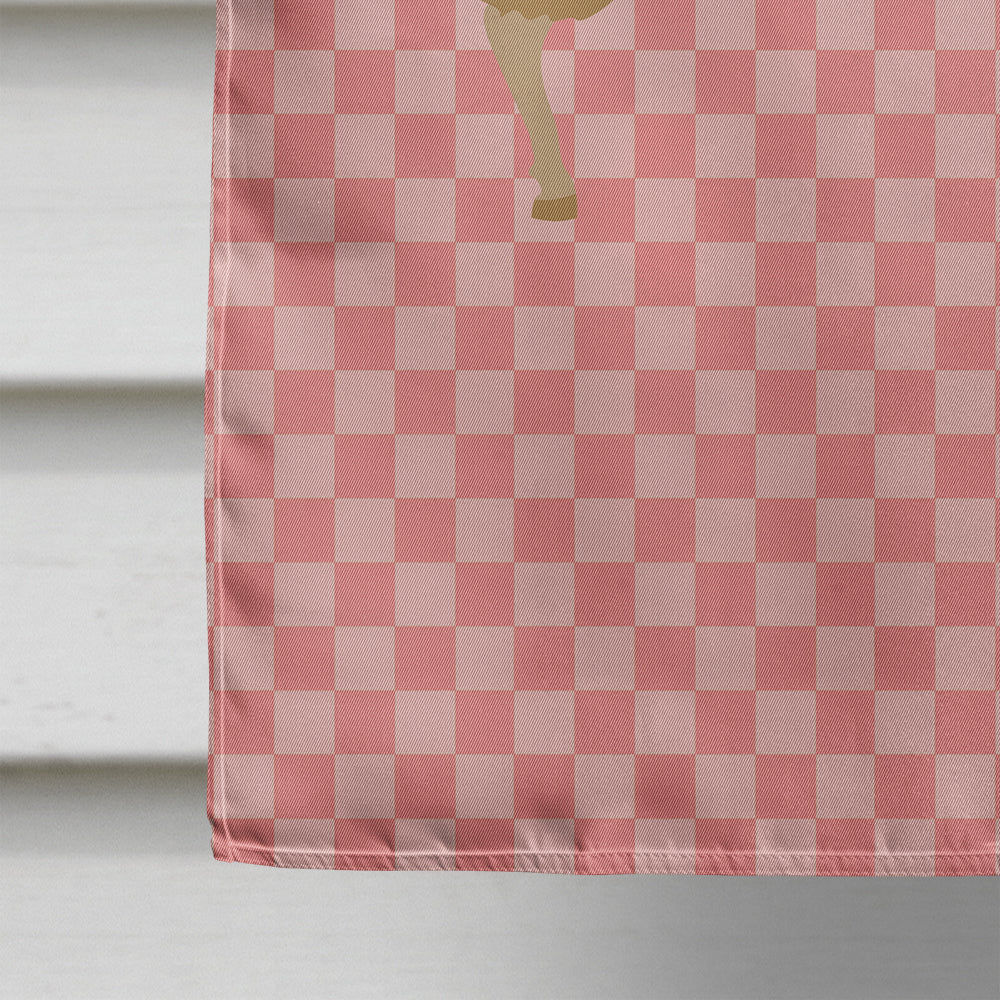 East Friesian Sheep Pink Check House Flag 28x40 Porch Sleeve Pole Decorative Outside Yard Banner Artwork Wall Hanging, Polyester