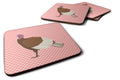 Bourbon Red Turkey Hen Pink Check Foam Coasters Set of 4 Cup Coasters for Indoor Outdoor, Tabletop Protection, Anti Slip, Mouse pad Material