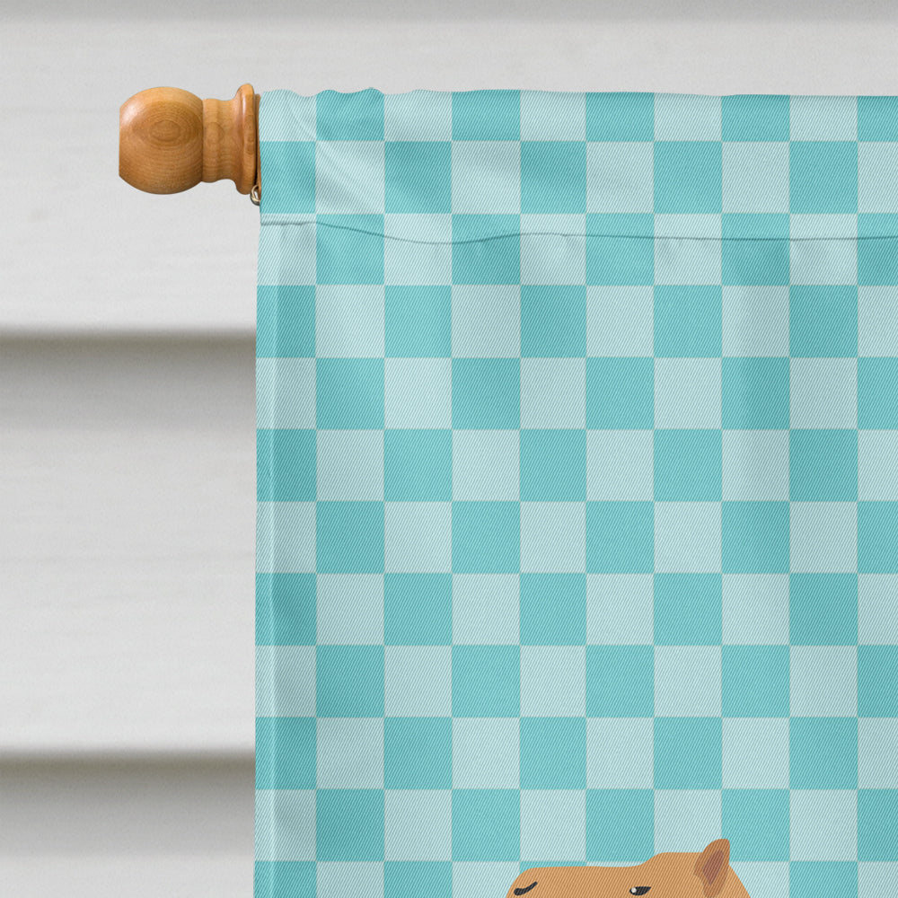 Arabian Camel Dromedary Blue Check House Flag 28x40 Porch Sleeve Pole Decorative Outside Yard Banner Artwork Wall Hanging, Polyester