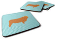 Highland Cow Blue Check Foam Coasters Set of 4 Cup Coasters for Indoor Outdoor, Tabletop Protection, Anti Slip, Mouse pad Material